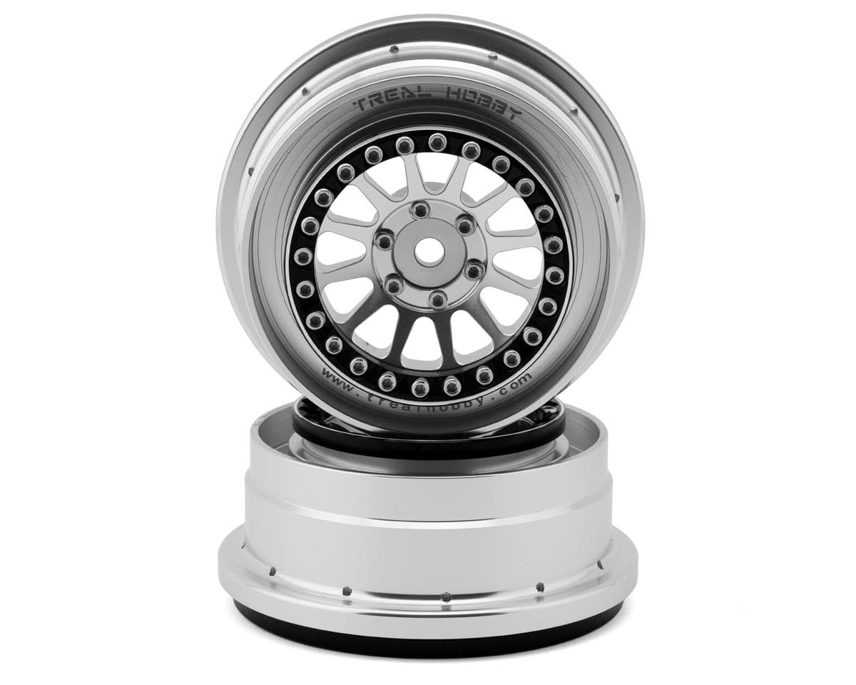 Treal Hobby Type B Aluminum Beadlock Wheels for Traxxas® UDR® (Black/Silver) (2) w/17mm Hex