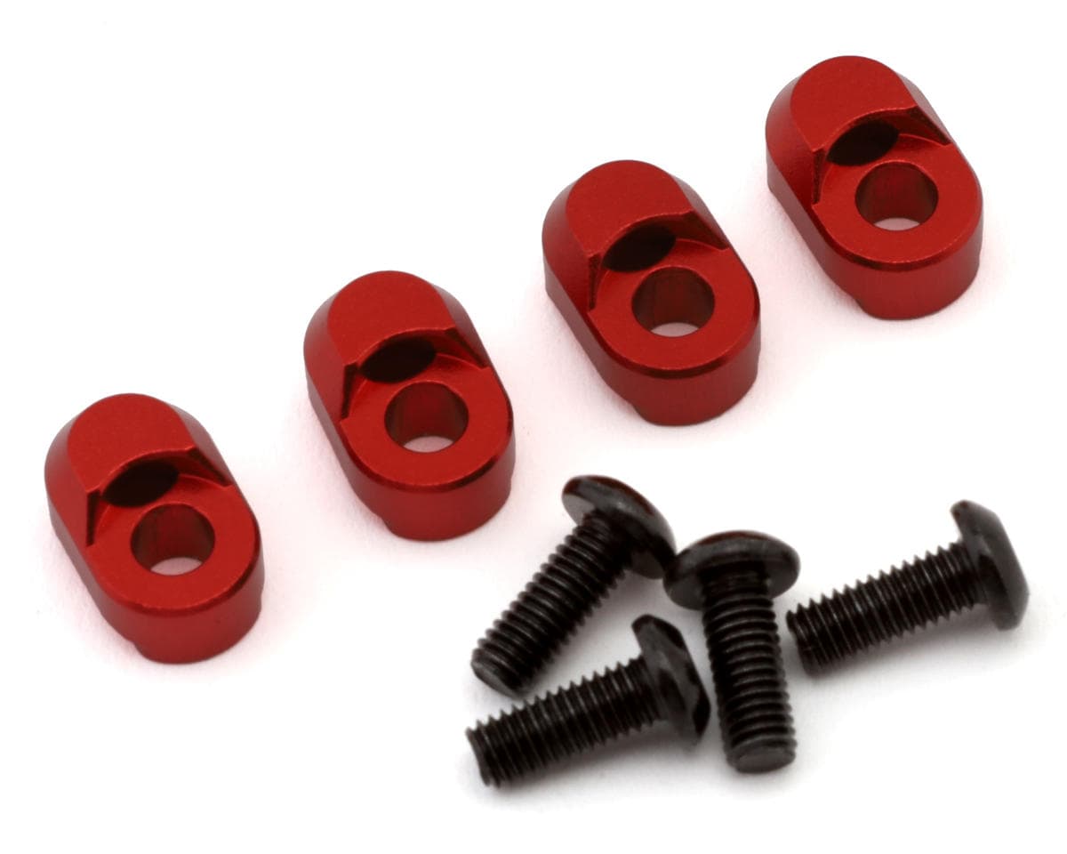 Treal Hobby 7075 Aluminum Rear Hinge Pin Retainers for Traxxas® X-Maxx/XRT® (Red) (4)