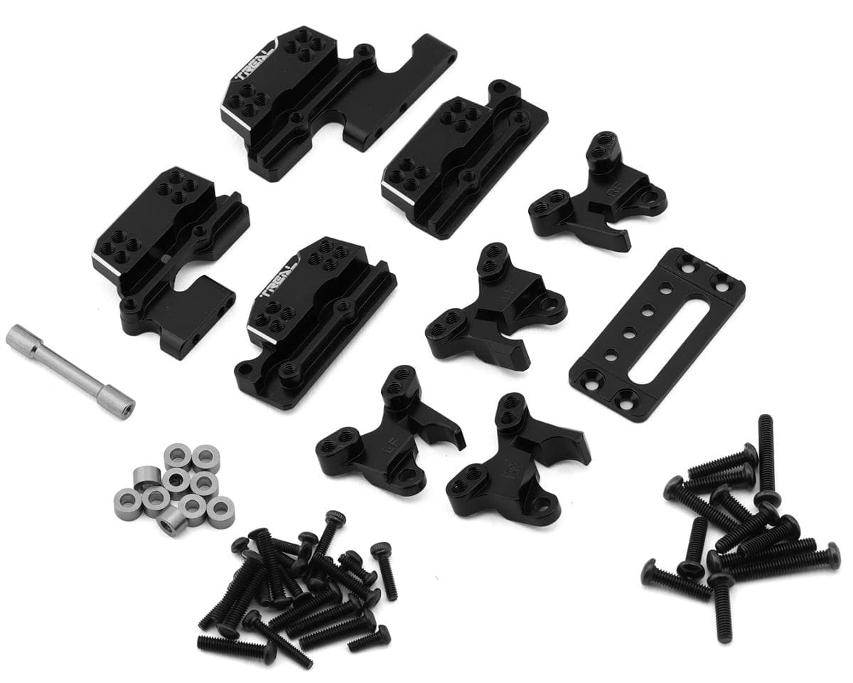 Treal Hobby 7075 Aluminum Dual Shock Mount Set for Traxxas® TRX-4MT™ (Black) (Front/Rear)