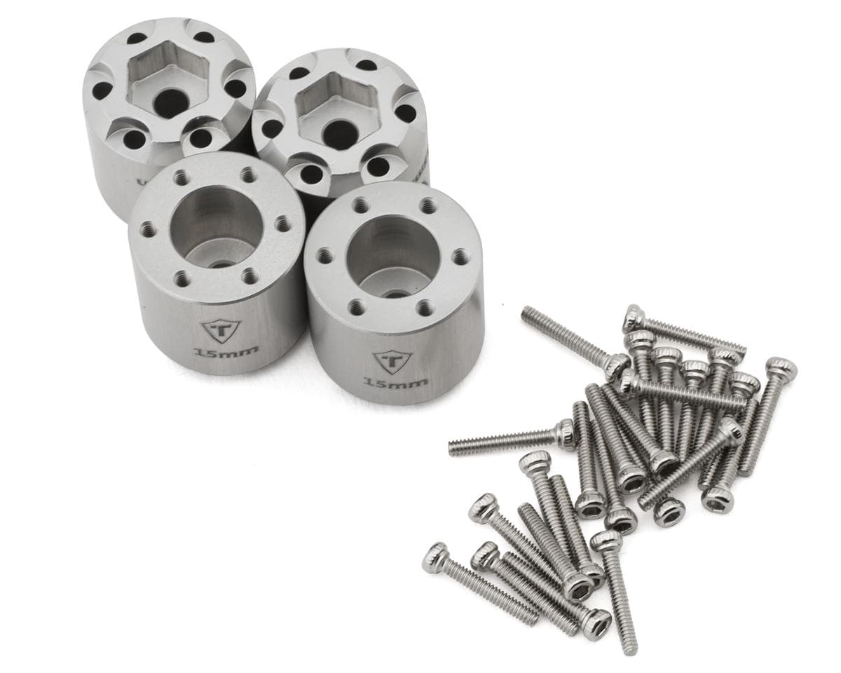Treal Hobby 7075 Aluminum Extended Wheel Hex Hubs for Traxxas® TRX4-MT™ (Silver) (4) (15mm)