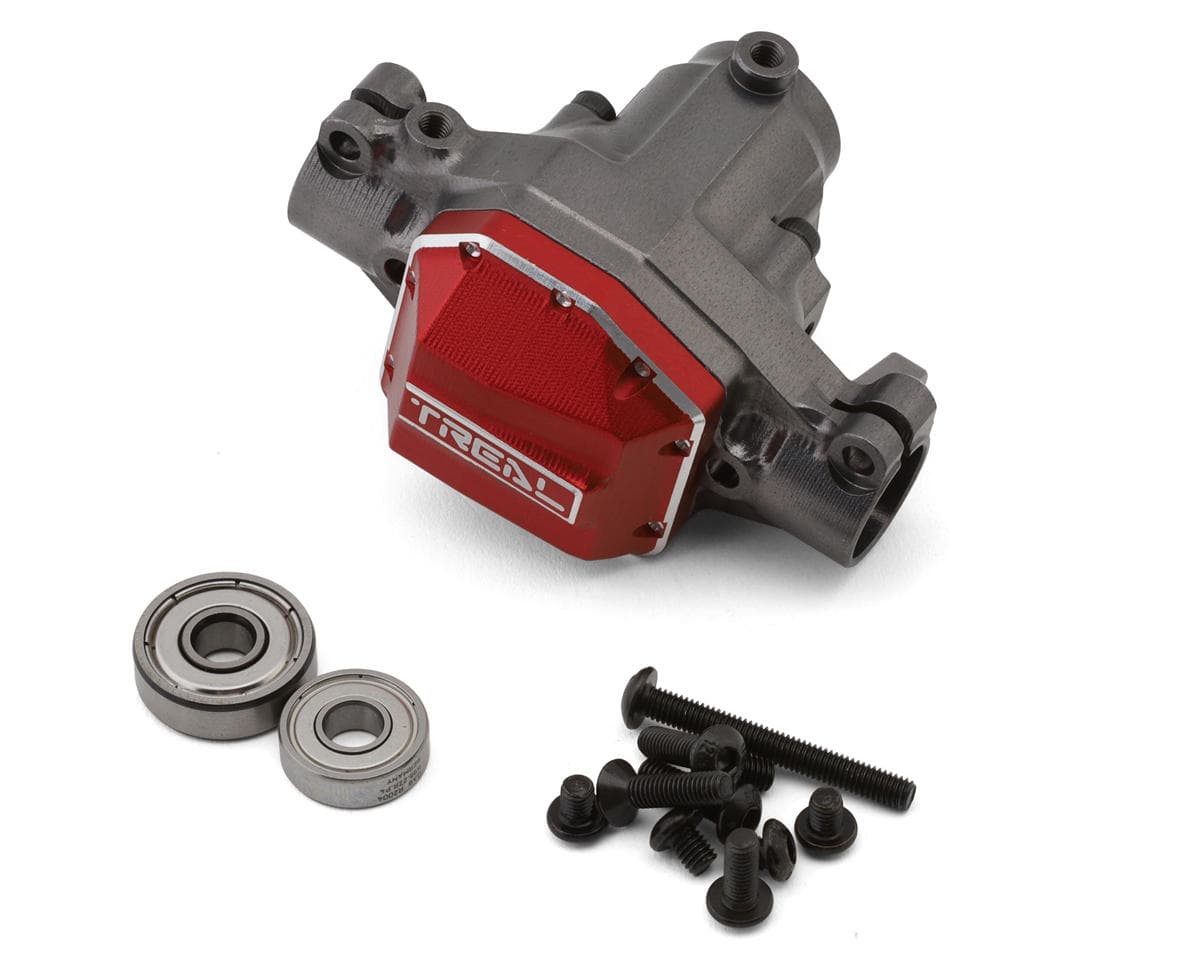 Treal Hobby Axial SCX10 Pro 7075 Aluminum Front Center Axle Housing (Grey) w/Differential Cover