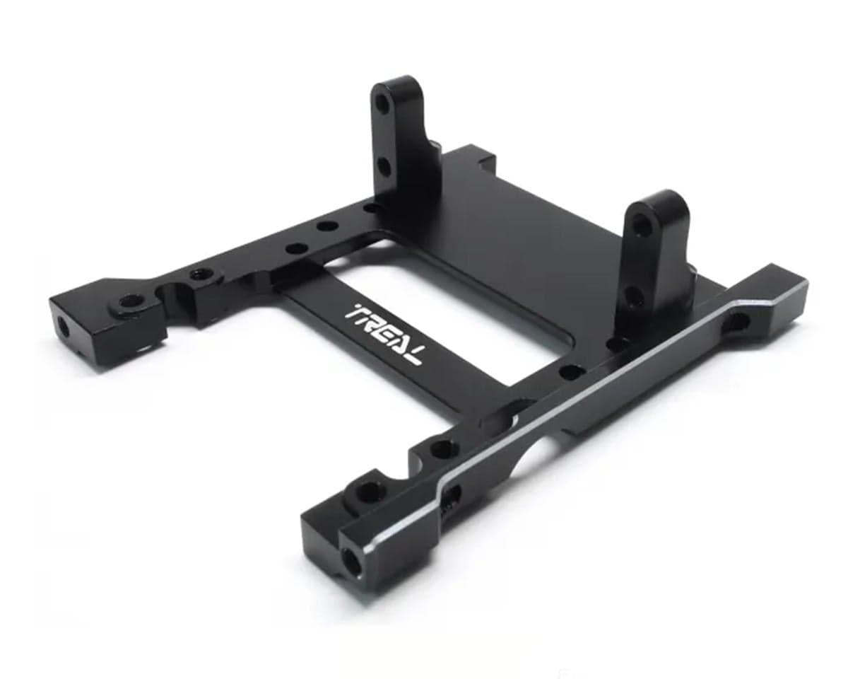 Treal Hobby Axial SCX10 Pro 7075 Billet Aluminum Servo & Winch Mount (Black) (Front)