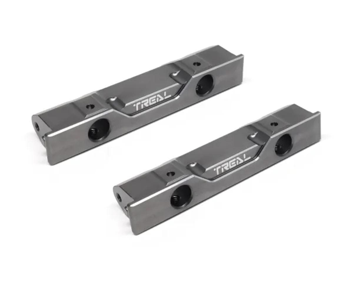 Treal Hobby SCX10 Pro 7075 Aluminum Front & Rear Bumper Mount Set (Grey)