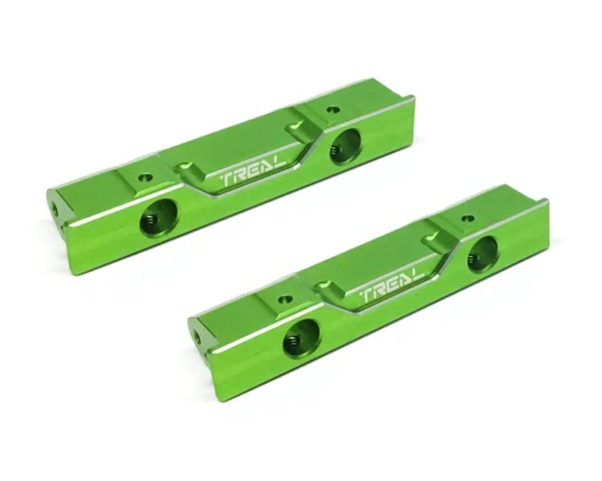 Treal Hobby SCX10 Pro 7075 Aluminum Front & Rear Bumper Mount Set (Green)