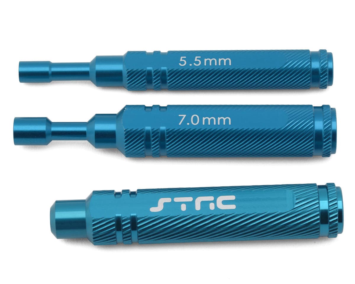 ST Racing Concepts 5.5mm & 7mm Aluminum Nut Divers w/1/4" Wrench Handle (Blue)