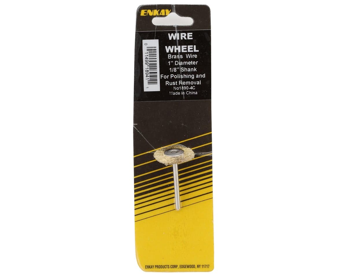 Enkay 1" Brass Wire Wheel (1/8" Shank)
