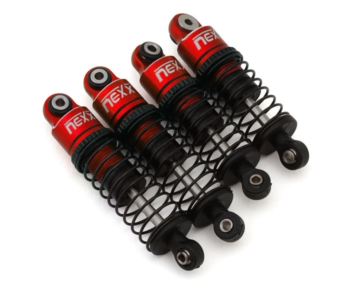 NEXX Racing Losi™ Micro-B Pre-Assembled Aluminum Oil-Filled Shocks (Red) (4) (Front & Rear)