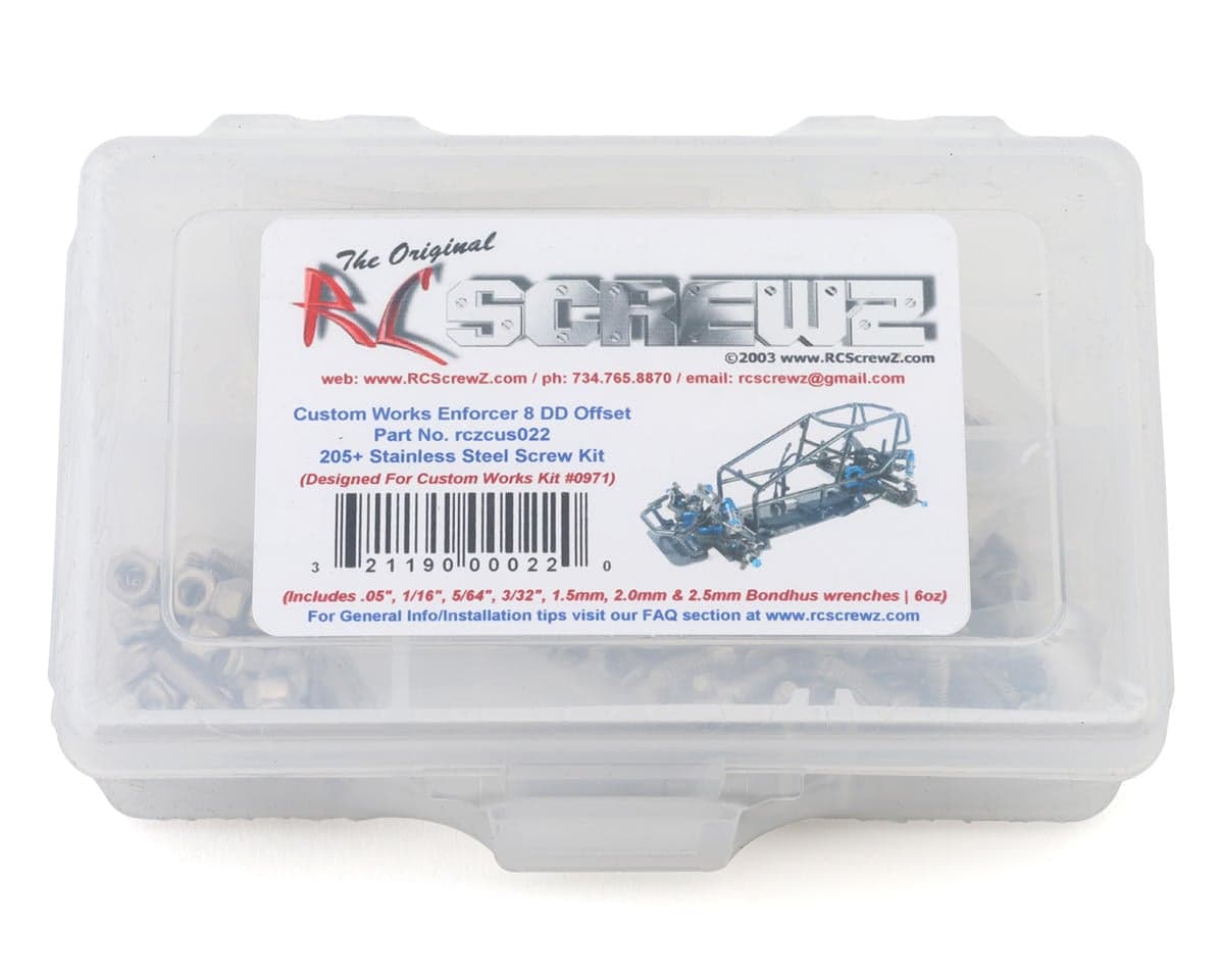 RC Screwz Custom Works Enforcer 8 DD Stainless Steel Screw Kit