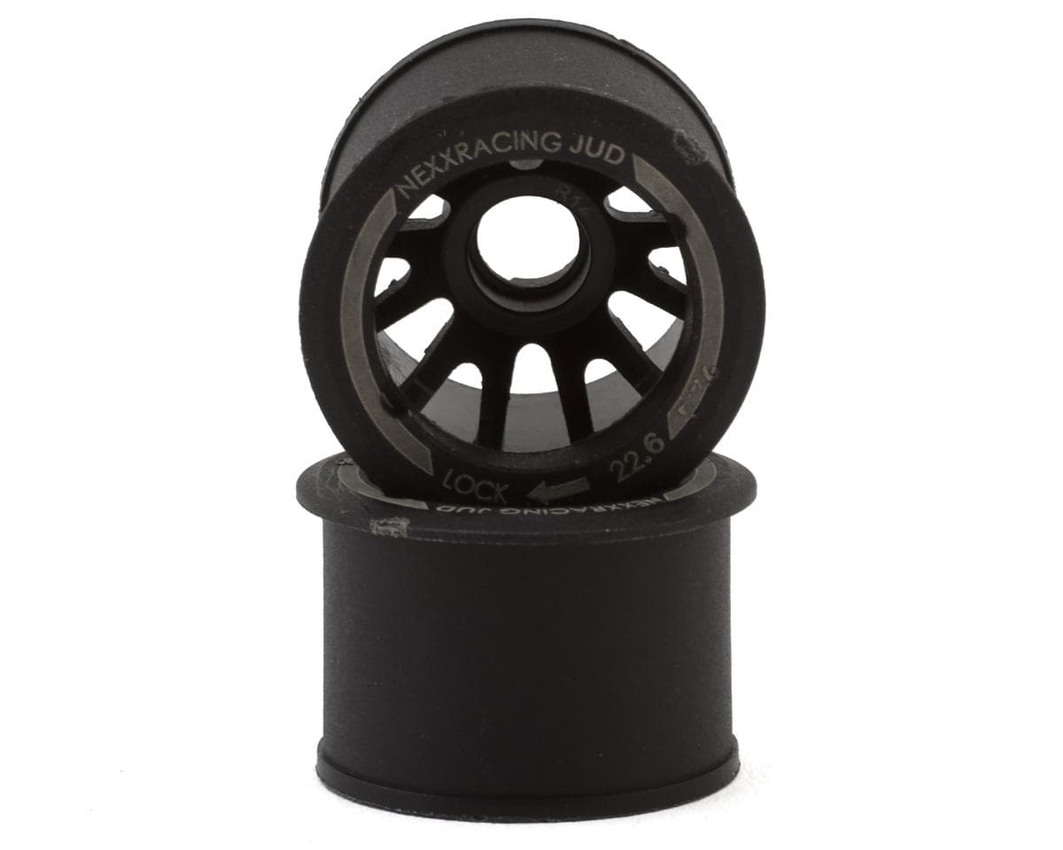 NEXX Racing Mini-Z R14 Rear Threaded Side-Wall Carbon-Fiber Rims (0 Offset) (Black) (2)