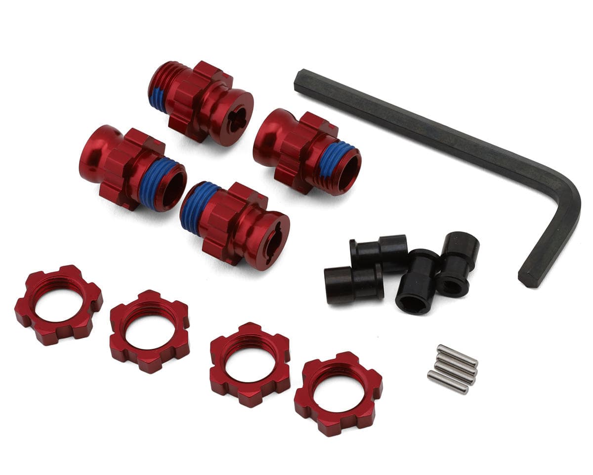 Traxxas 17mm Aluminum Splined Wheel Hub Hex Set (Red) (4)