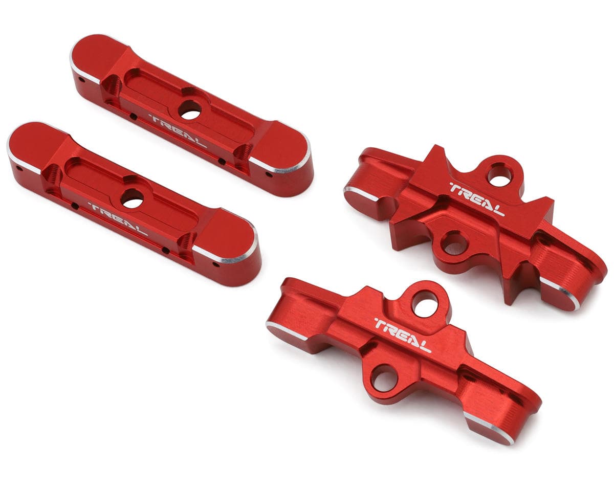 Treal Hobby 7075 Aluminum Lower Tie Bar Mount Set for Traxxas® Maxx® & Maxx Slash® (Red) (2) (Front/Rear)