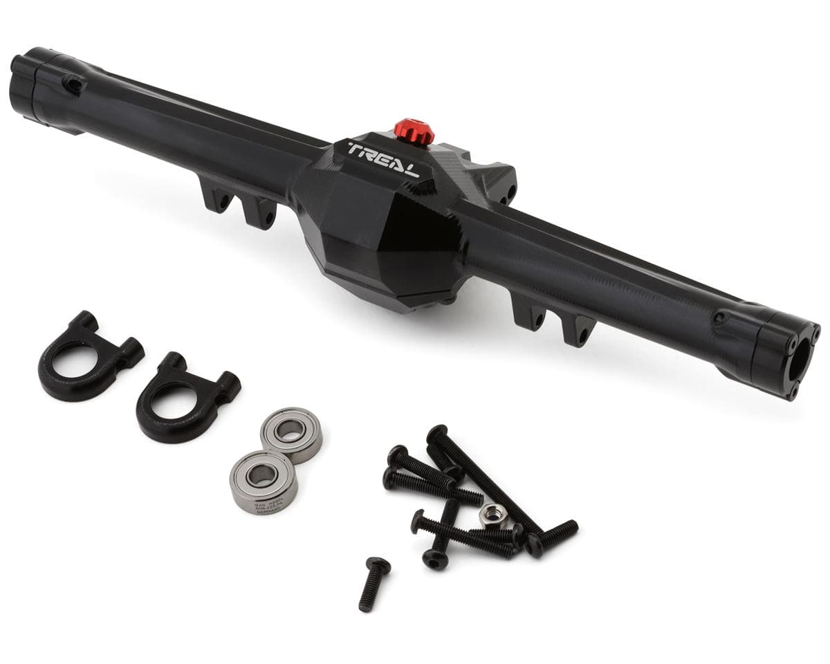 Treal Hobby Vanquish H10 Optic 7075 CNC-Machined Aluminum Rear Axle Housing (Black)