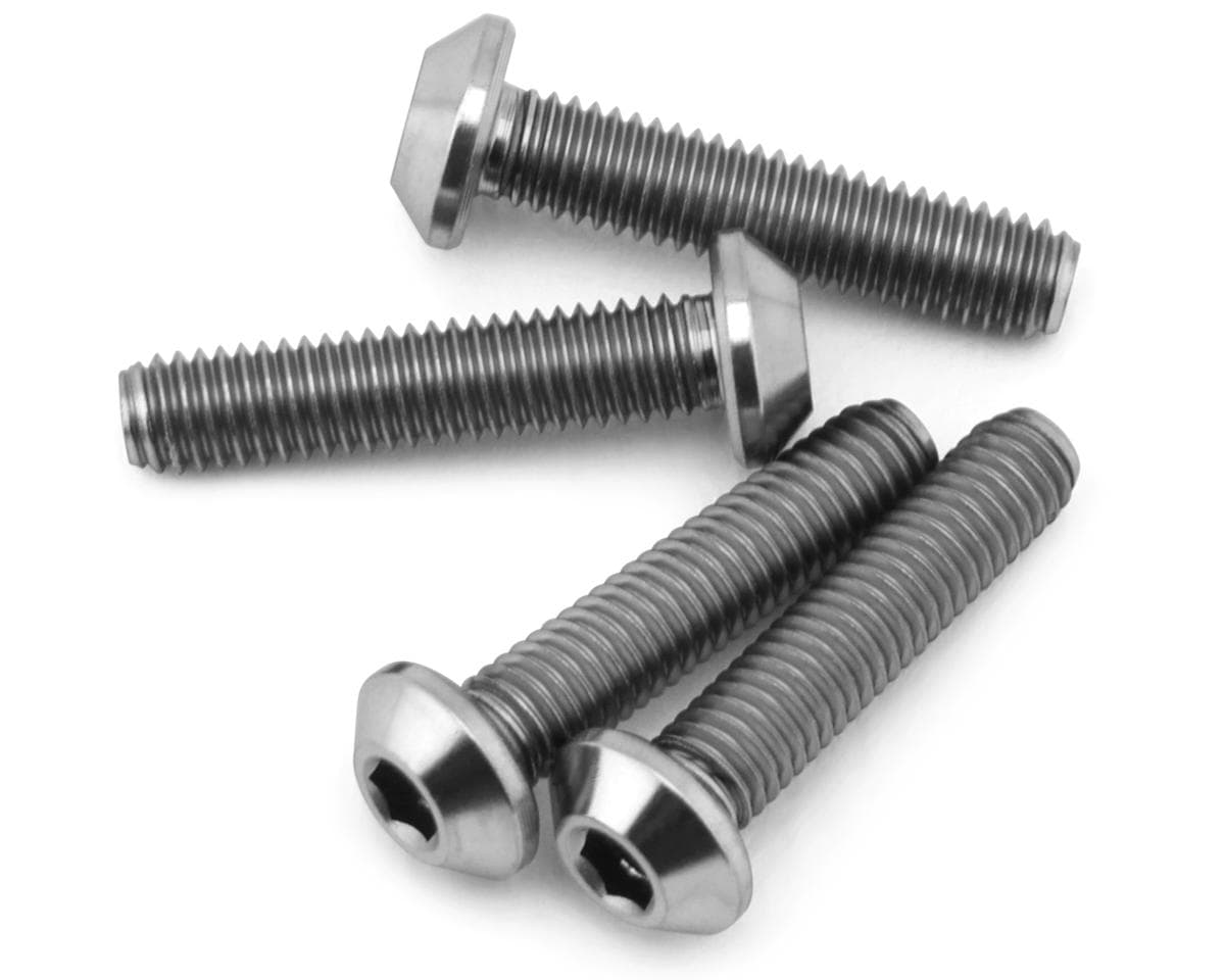 J&T Bearing Co. Flat Top Titanium Screw Pack (Natural) (4) (14mm)
