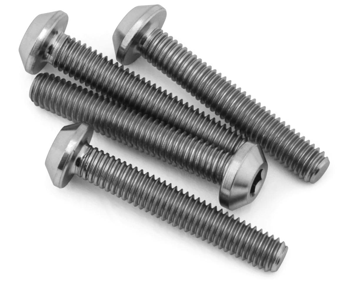 J&T Bearing Co. Flat Top Titanium Screw Pack (Natural) (4) (18mm)