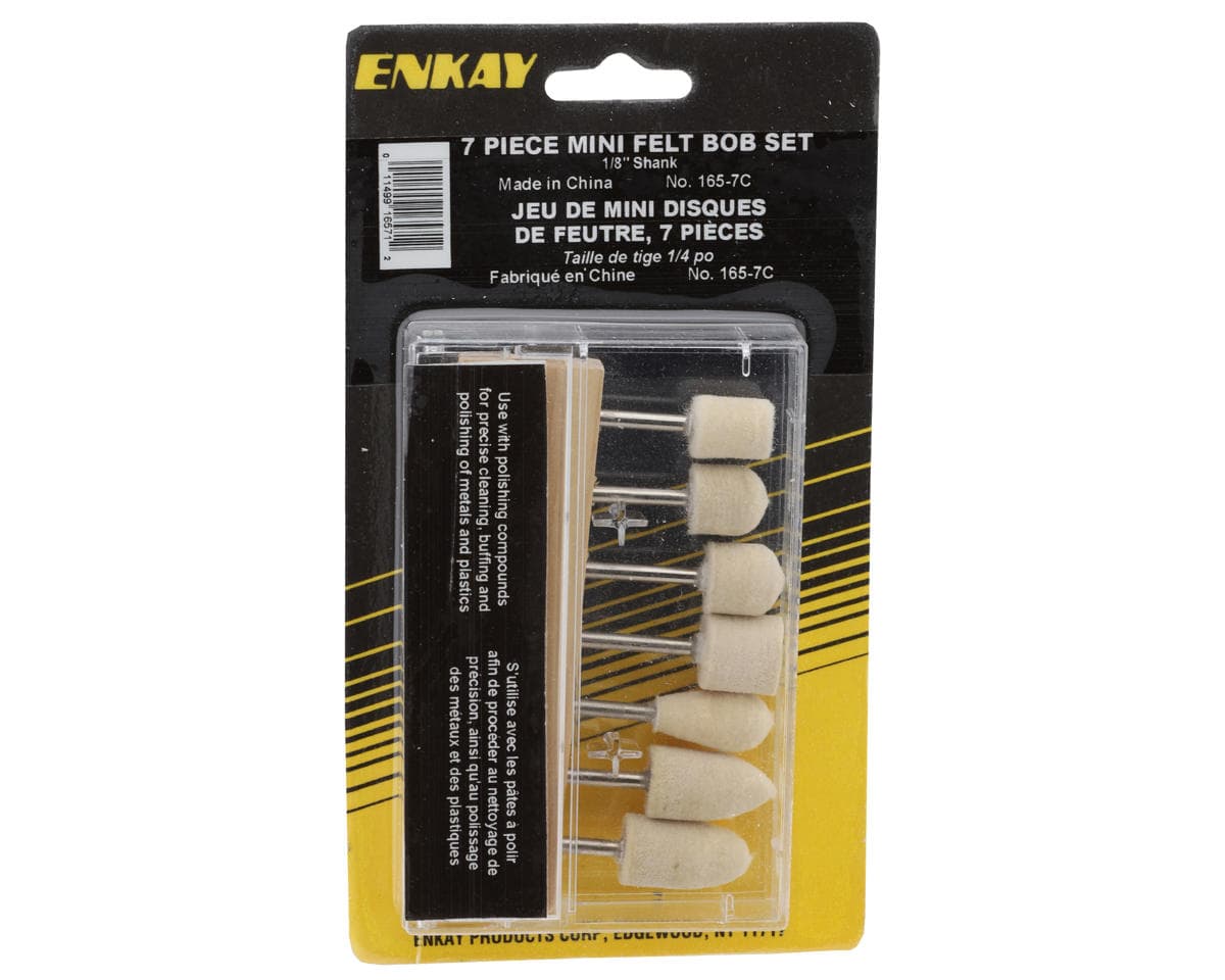 Enkay Precision Polishing Felt Bob Set (7) (1/8") w/Storage Case