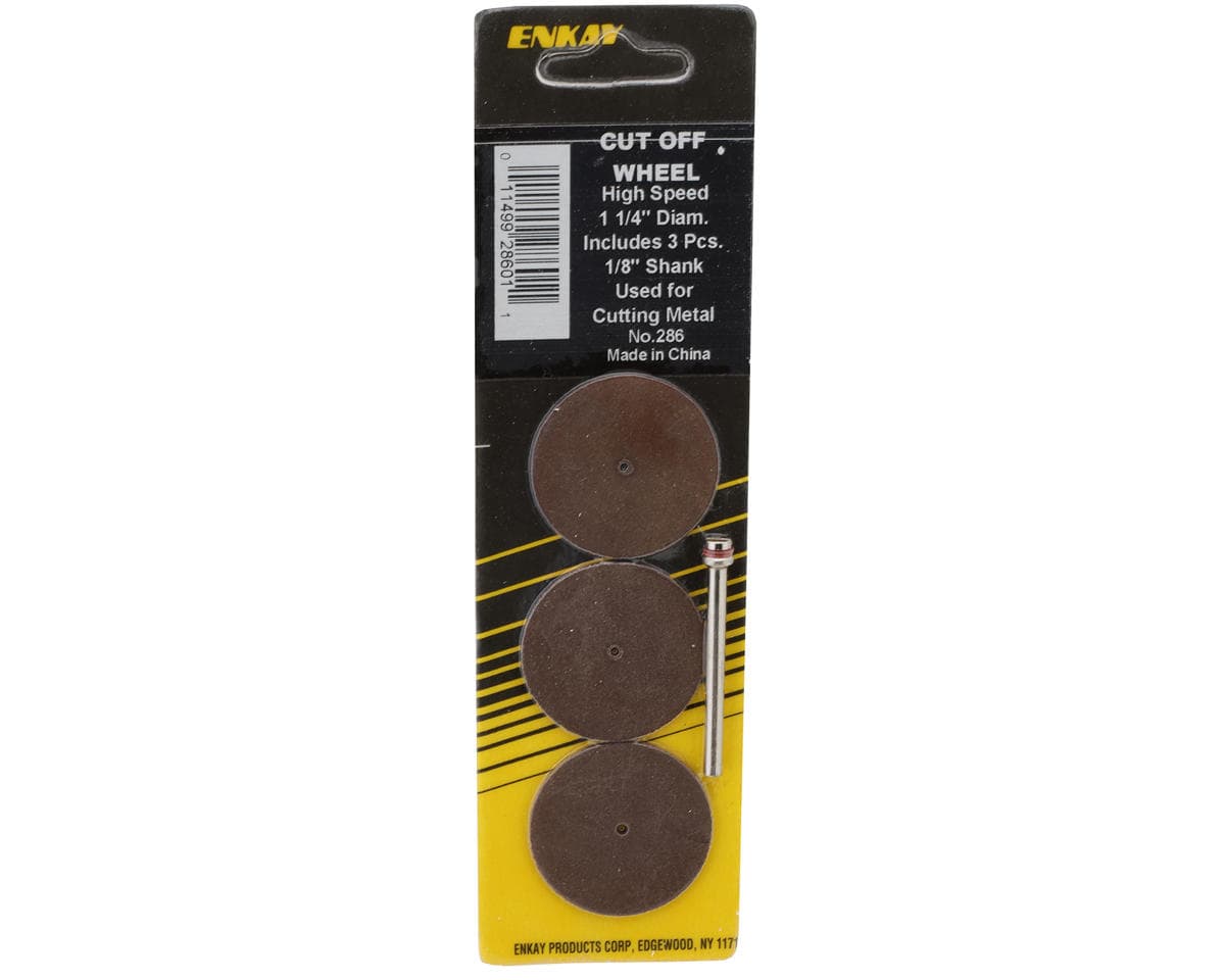 Enkay High-Speed Cut-Off Wheel Set (3) (1 1/4") (1/8" Shank) w/Mandrel