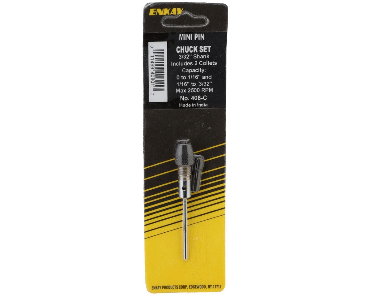 Enkay Miniature Pin Chuck Set (3/32" Shank) w/2 Collets