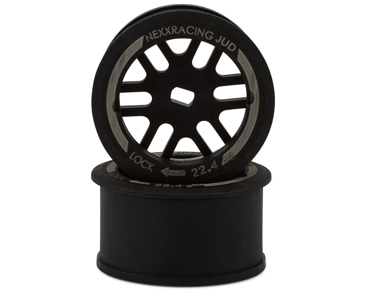 NEXX Racing Mini-Z R11 Rear Threaded Side-Wall AWD Carbon-Fiber Rims (-1mm Offset) (Black) (2)