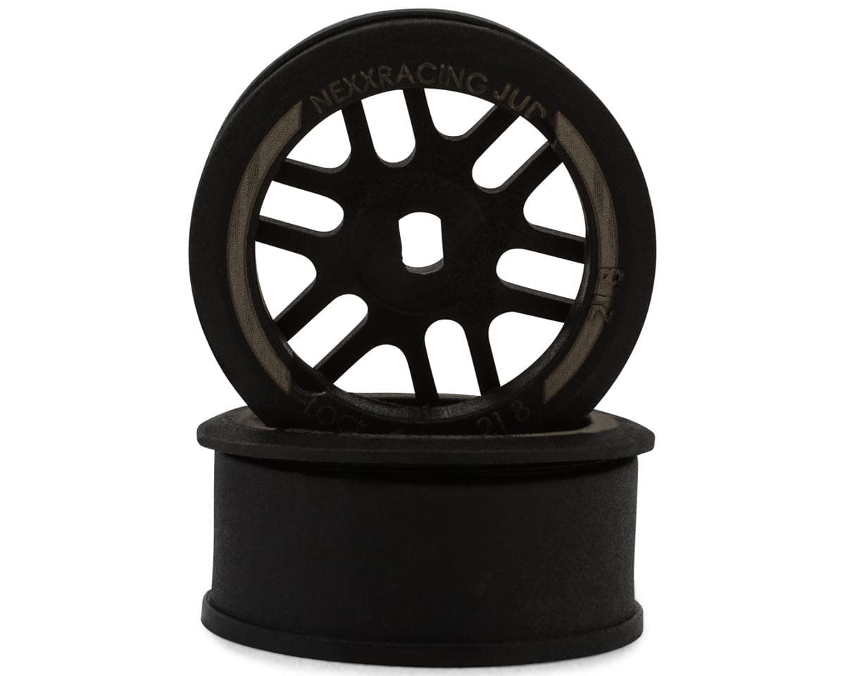 NEXX Racing Mini-Z "JUD" EVO Front Threaded Side-Wall AWD Carbon-Fiber Rims (1mm Offset) (Black) (2)