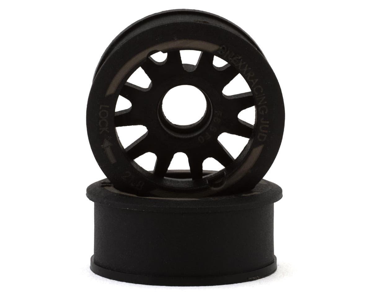 NEXX Racing Mini-Z RWD "JUD" EVO Front Threaded Side-Wall Carbon Fiber Rims (0mm Offset) (Black) (2)