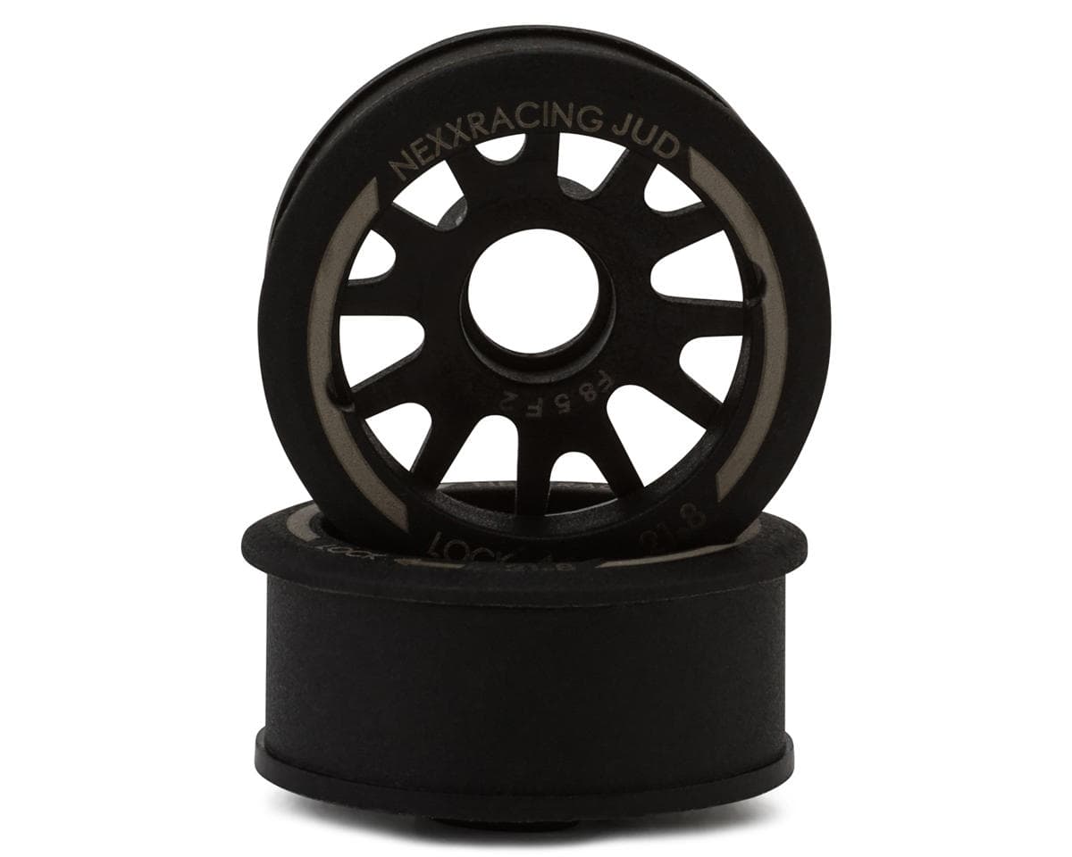 NEXX Racing Mini-Z RWD "JUD" EVO Front Threaded Side-Wall Carbon Fiber Rims (2mm Offset) (Black) (2)