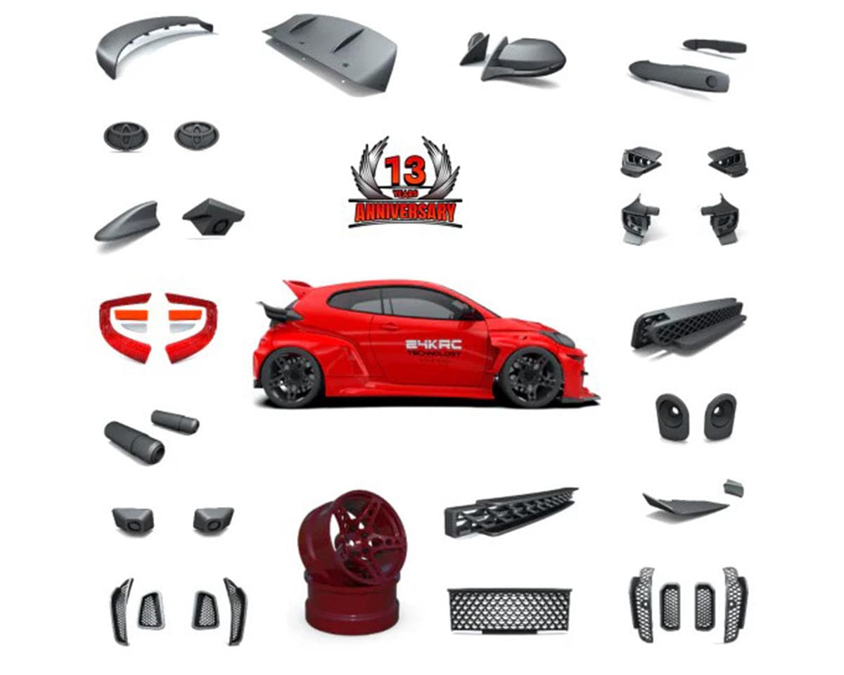 24K RC Technology 1/10 13th Anniversary Yaris Full Body Set (Clear) (Limited Edition)