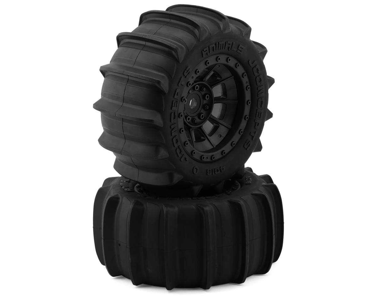 JConcepts Animals Pre-Mounted Monster Truck Tires w/Hazard Wheel (Black) (2) (Platinum)