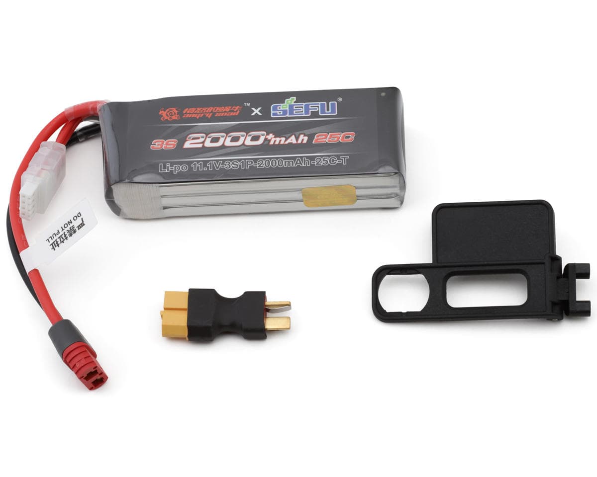 MJX HYPER GO Angry Snail™ 3S 25C LiPo Battery (11.1V/2000mAh) w/T-Style Connector, Hold-Down, & XT60 Adapter