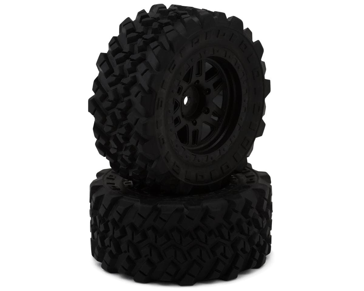 MJX HYPER GO 1.9" Pre-Mounted Off-Road Tires (Black) (2) (Front/Rear) w/12mm Hex