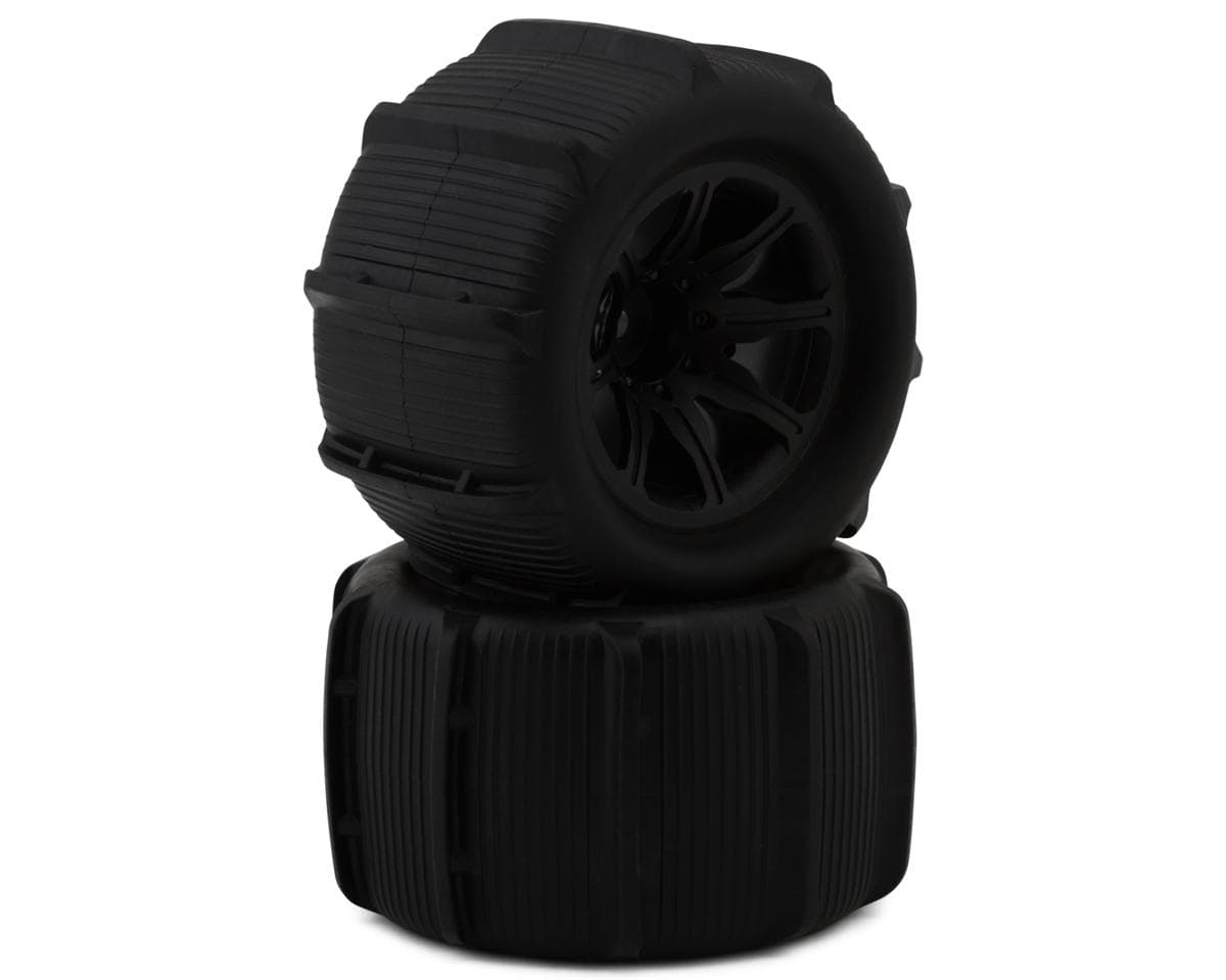 MJX HYPER GO 14210 Pre-Mounted Monster Truck Paddle Tires (Black) (2) (Front/Rear) w/12mm Hex