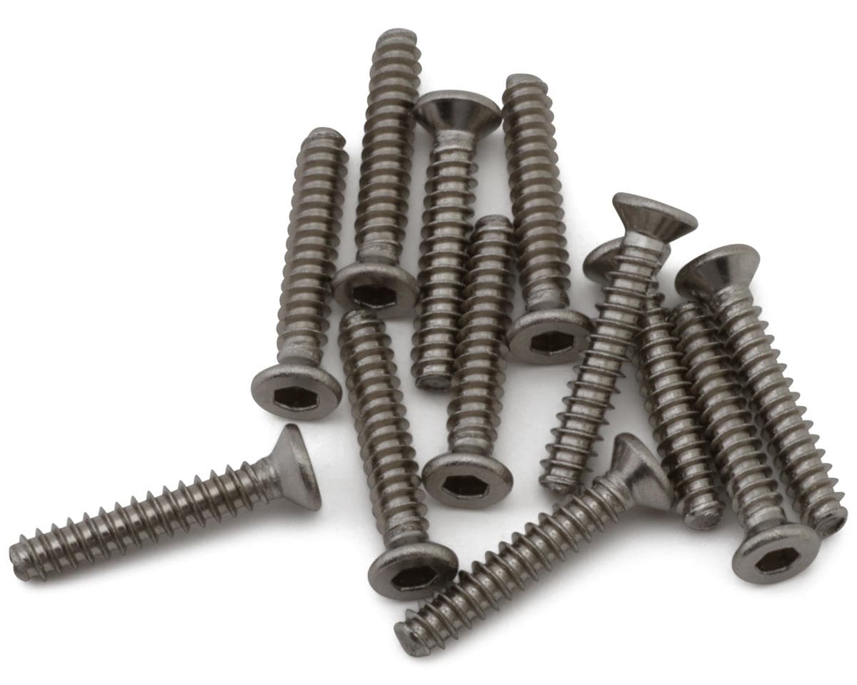 MJX HYPER GO Countersunk Self-Tapping Flat Point Stainless Steel Hex Screws (12) (2x12mm)