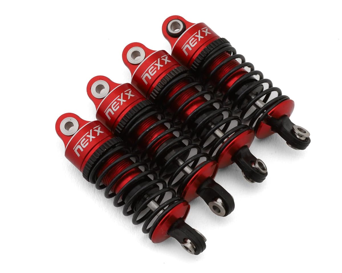 NEXX Racing Losi® NASCAR® Aluminum Oil-Filled Threaded Shocks (Red) (4)