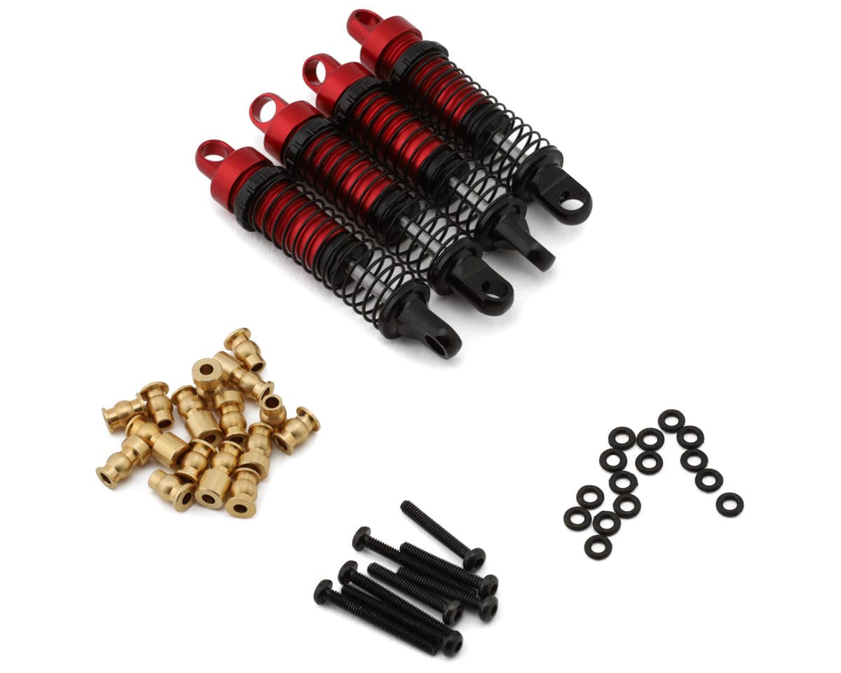 HobbyPlus CR18P PRO Full Aluminum HD Big Bore Oil Shocks (Red) (4)