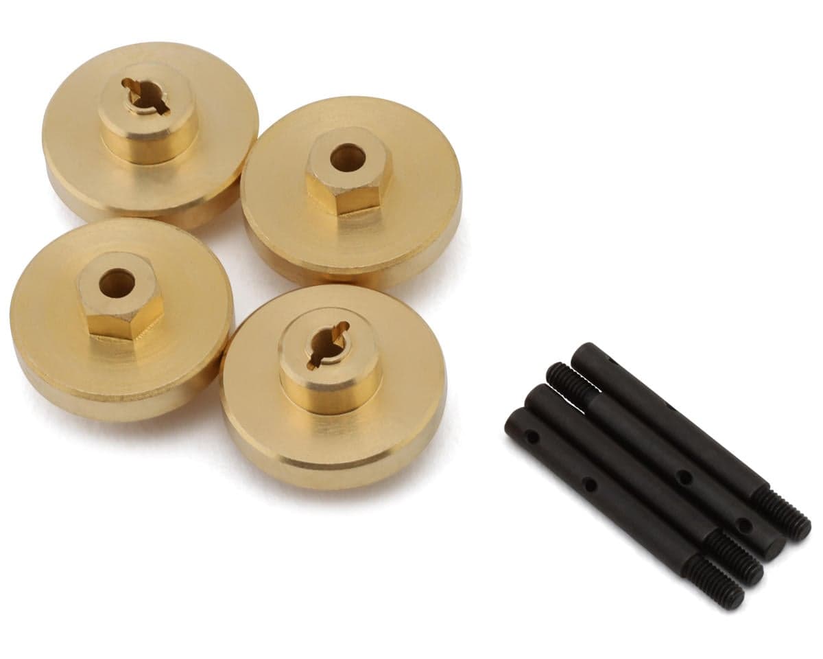 HobbyPlus CR18 HD Brass Hex Adapters & Axle Shafts (4) (10mm) (13g)