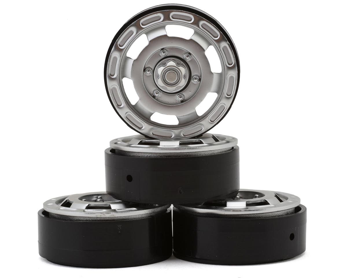 HobbyPlus CR18P Truck 1.2" Beadlock Wheels (Satin Silver) (4)