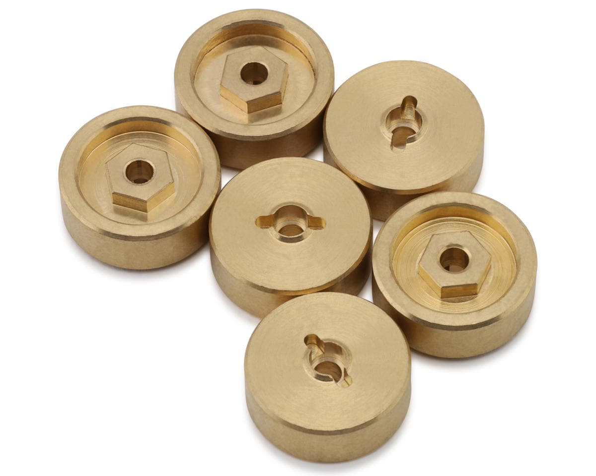 HobbyPlus CR18P Arktos 6x6 Machined Brass Wheel Hex Adapters (6) (11g)