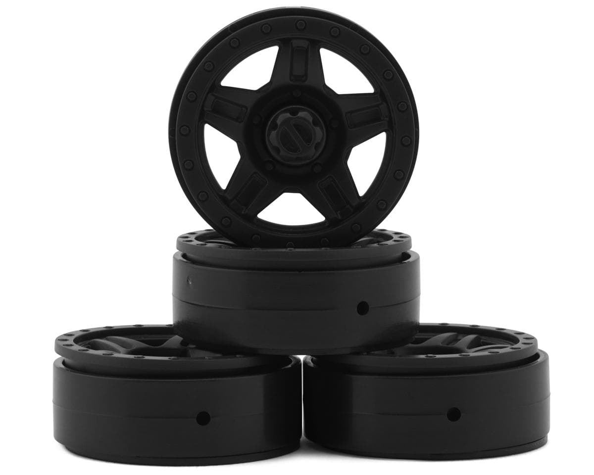 HobbyPlus Deep Star 1.2" Composite Micro Beadlock Wheels  (Black) (4)