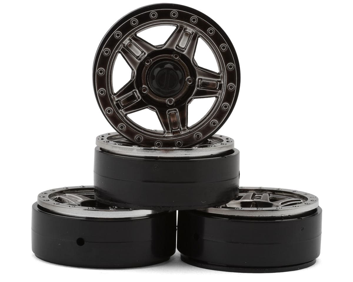 HobbyPlus Deep Star 1.2" Composite Micro Beadlock Wheels (Black Chrome) (4)