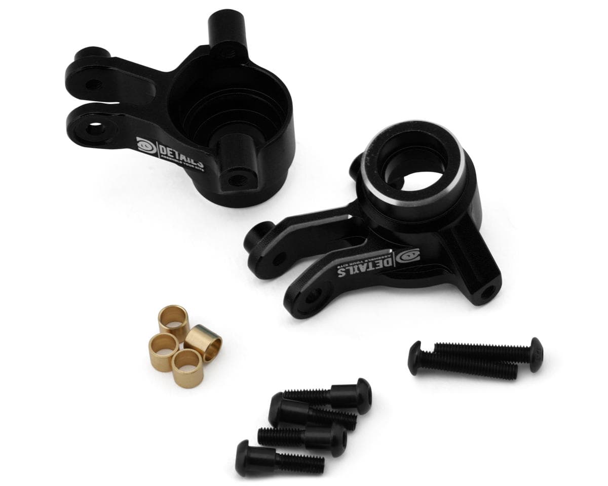 Hobby Details 7075 Aluminum Front Steering Knuckles for Traxxas® Mini Maxx® (Black) (2)