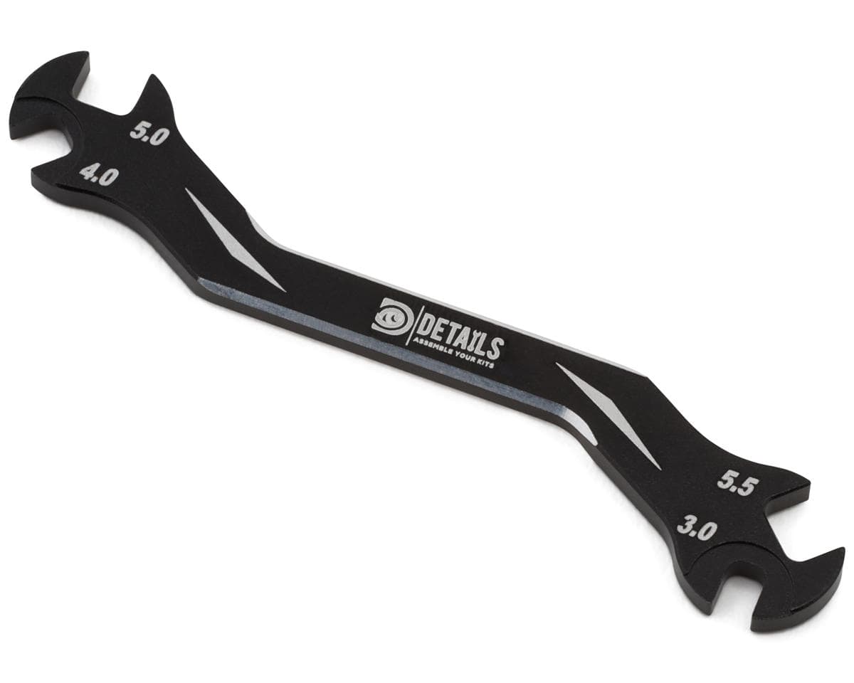 Hobby Details Aluminum 4-in-1 Special Turnbuckle Wrench (Black) (3, 4, 5, & 5.5mm)