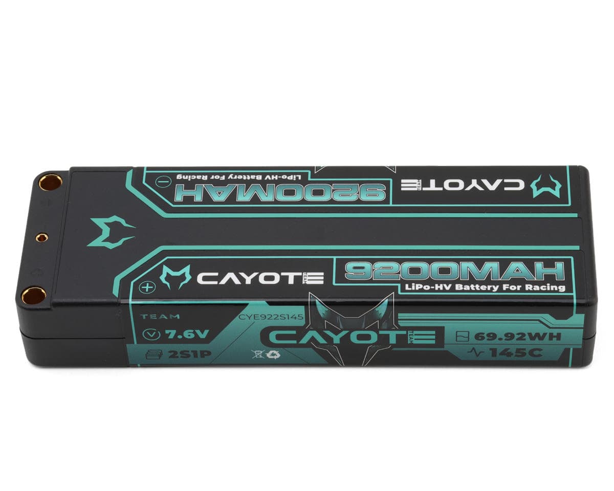 Cayote 2S 145C LCG Stick LiHV Battery (7.6V/9200mAh) w/5mm Bullets