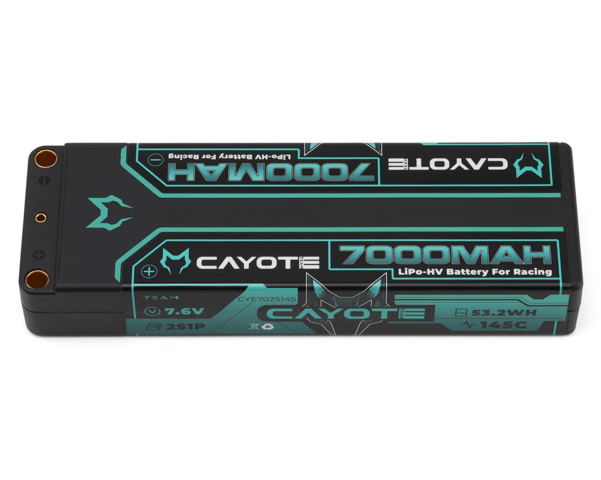 Cayote 2S 145C LCG Stick LiHV Battery (7.6V/7000mAh) w/5mm Bullets