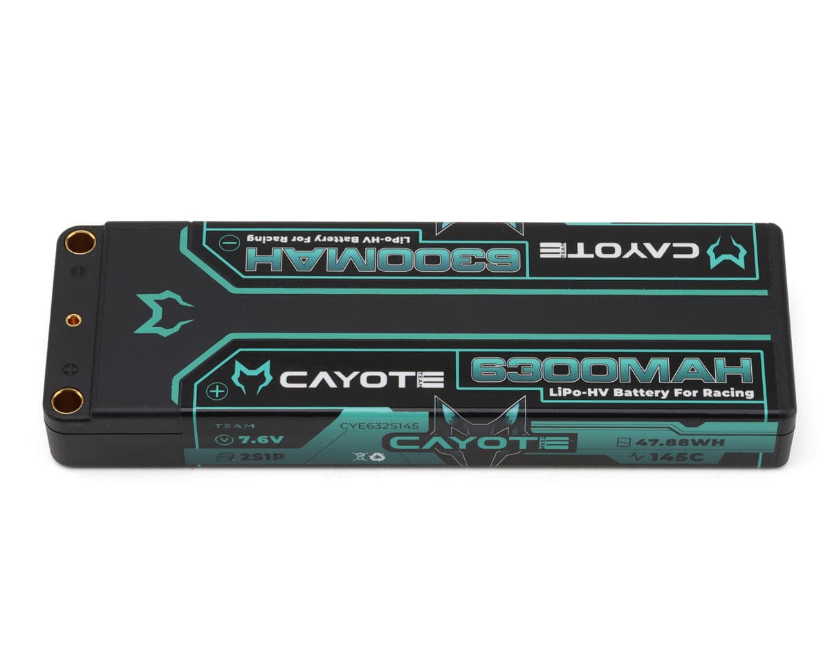 Cayote 2S 145C LCG Stick LiHV Battery (7.6V/6300mAh) w/5mm Bullets