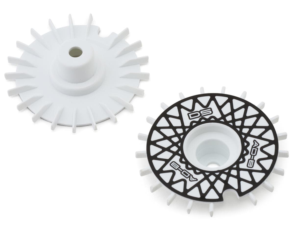 DS Racing Flat Aero Drift Wheel Covers (White/Black Mesh) (2) (Drift Element Wheels)