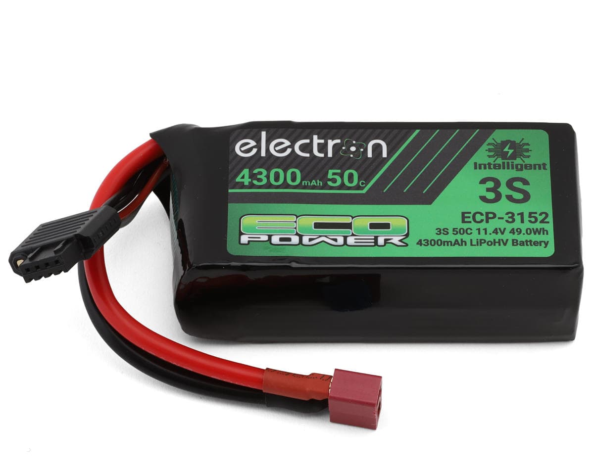 EcoPower "Electron" 3S 50C Intelligent LiHV Battery w/T-Style Connector (11.4V/4300mAh)
