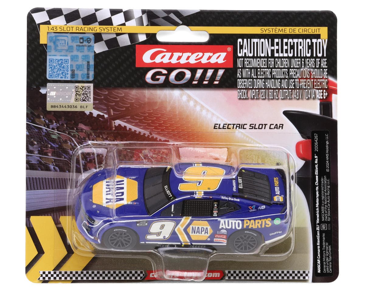 Carrera GO!!! NASCAR Camaro NextGen ZL1 "Hendrick Motorsports" Chase Elliott No.9 1/43 Slot Car (Blue)