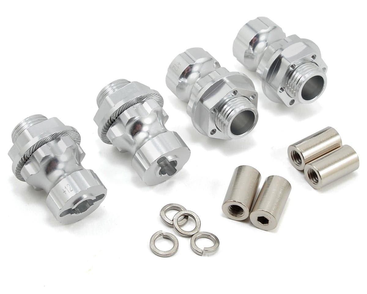 Team Integy 17mm Aluminum Hex Wheel Hub Set (Silver) (4) (+12mm Offset)