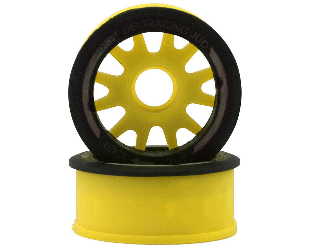 NEXX Racing Mini-Z RWD "JUD" EVO Front Threaded Side-Wall Carbon Fiber Rims (0mm Offset) (Yellow) (2)