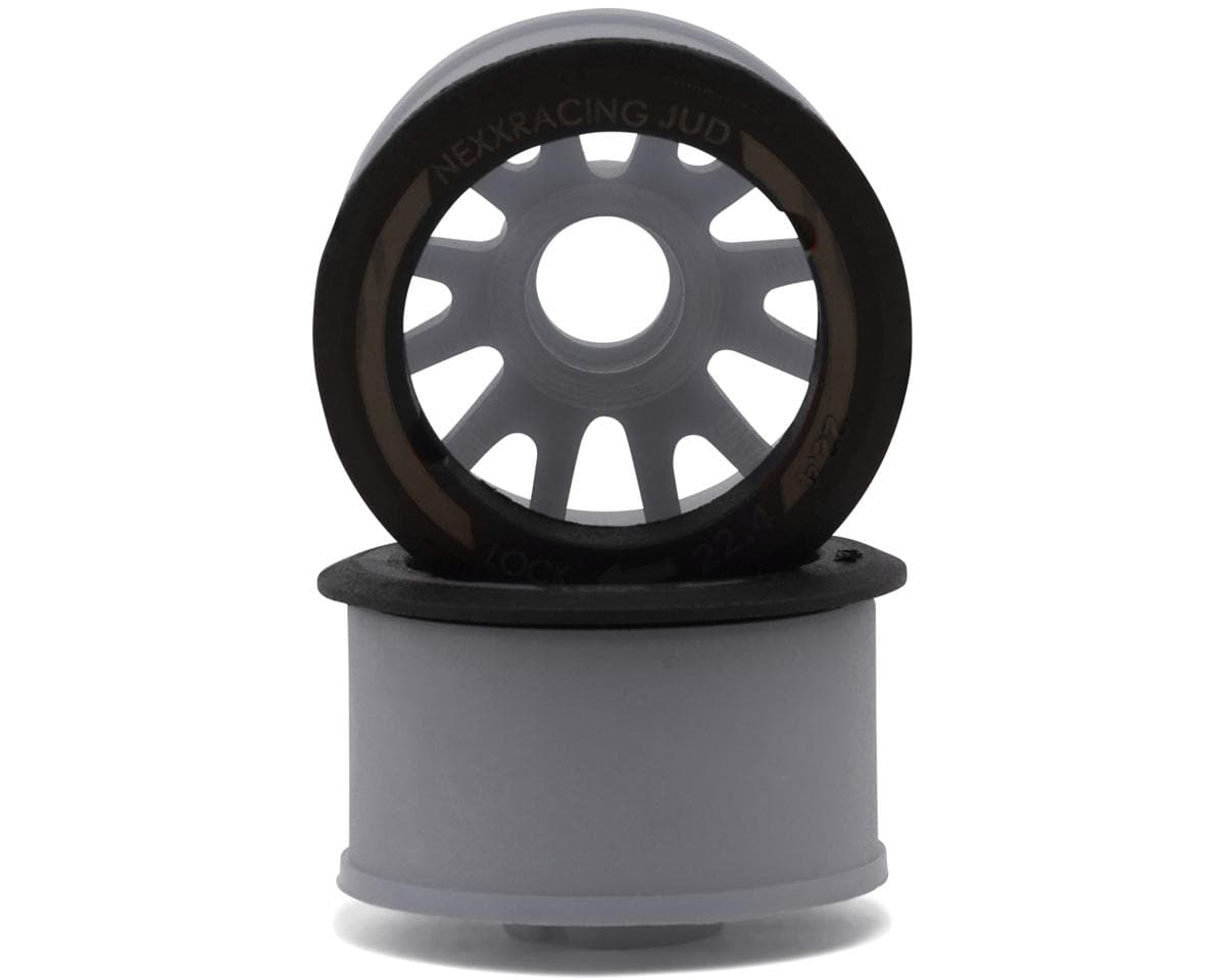 NEXX Racing Mini-Z RWD "JUD" EVO Rear Threaded Side-Wall Carbon Fiber Rims (2mm Offset) (Grey) (2)