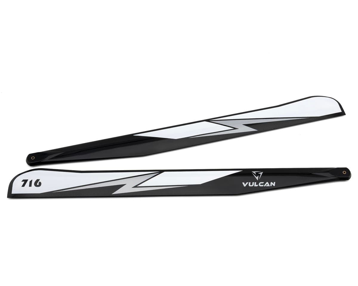 Vulcan Rotors EVO VP 716mm Carbon Fiber Main Blade Combo Set (Silver) w/105mm Tail Blades